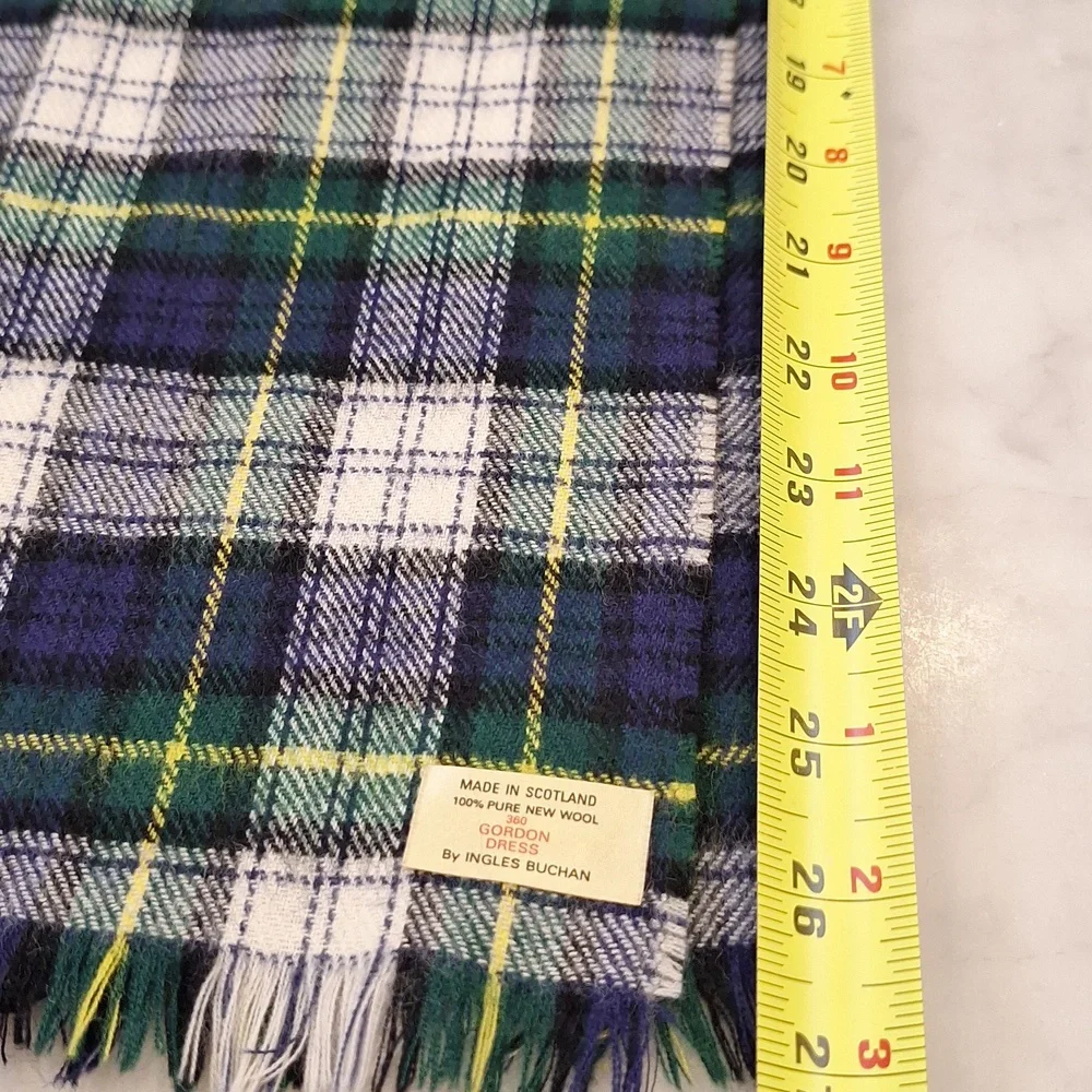 Gorden Dress Blue Green 100% Pure‎ New Wool Plaid Wrap Scarf Tartan RL Vibes